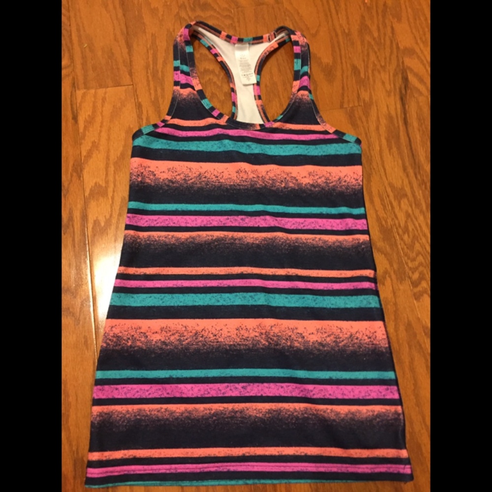 Ivivva Girls Racerback Tank Top striped (size 10)